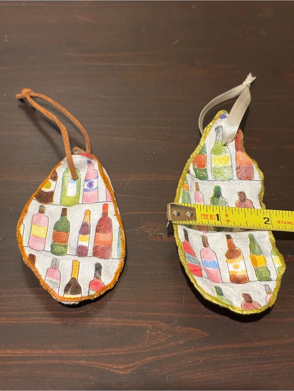 Handmade decoupage wine ornament